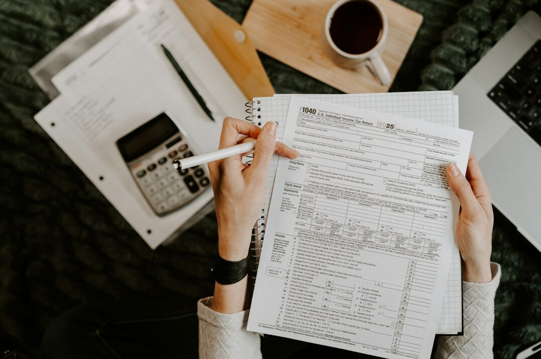 person studying finance